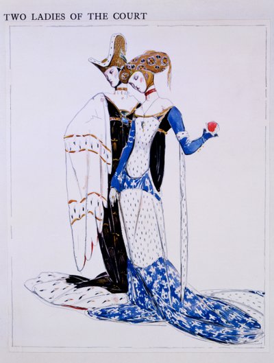 Costumi per due dame di corte, personaggi da 
